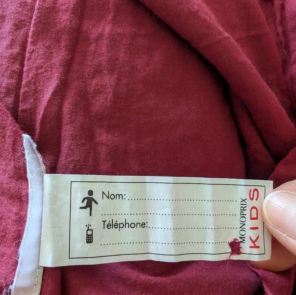 Monoprix Flannel Ruffle Dress In Maroon - Picture 9 of 9